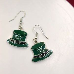 Leprechaun Hat Irish  dangle earrings